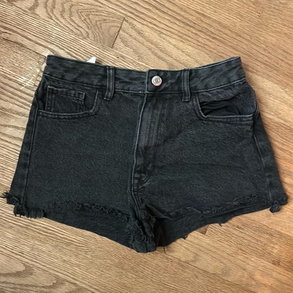 PacSun High Rise Festival Denim Shorts Size 26 Black - Picture 1 of 2
